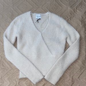 Women’s cross front fuzzy sweater